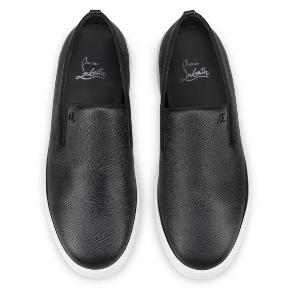 Christian Louboutin Mens Boatissimo Flat Black Leather Slip On Sneakers 42 9 - Picture 11 of 16